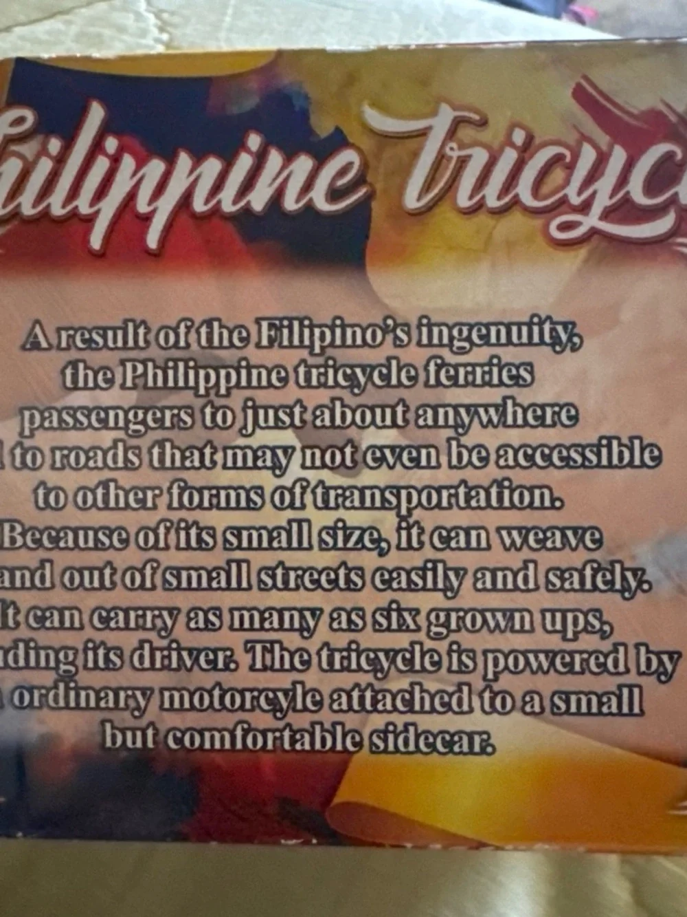 Gold Philippine Tricycle Die-Cast Toy - Gold Edition